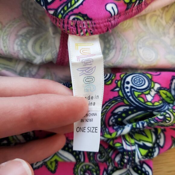 NEW LuLaRoe Pink Paisley Leggings - Picture 7 of 9